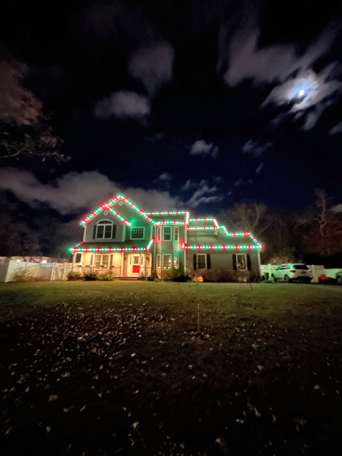 Christmas Illuminations LI holiday lighting installation: Red & Green Holiday Cheer